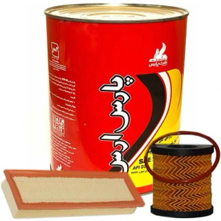 پک روغن پژو 206 تیپ 2 پارس ارس پریمیوم (SG 20W50) 4L + فیلتر روغن و فیلتر هوا کوتاه