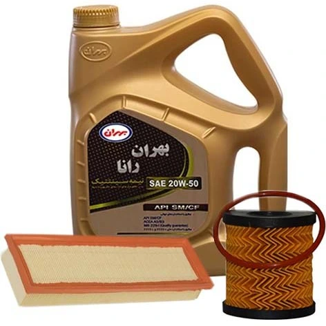 پکیج روغن موتور  بهران رانا ۴ لیتر ۲۰W50 SM مناسب پژو ۲۰۶ با فیلتر هوا بلند