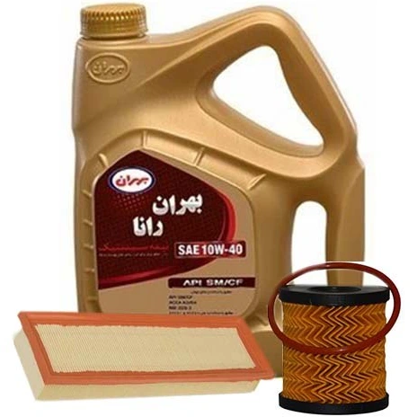 پکیج روغن موتور بهران رانا ۴ لیتر 10w40 SM مناسب پژو ۲۰۶ با فیلتر هوا کوتاه به همراه اکتان بهران